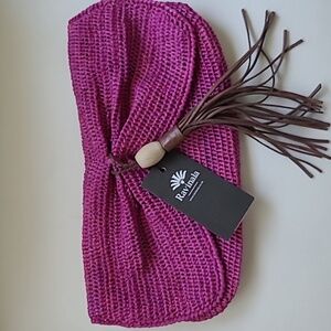 Ravinala Summer Clutch Bag in Barbie pink Made in UK NWT